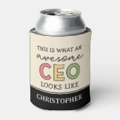 おもしろい最高経営責任者への贈り物 |素晴らし CEOボス 缶クーラー (缶正面)