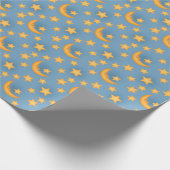 おもしろい月と星の包み紙 ラッピングペーパー (角)