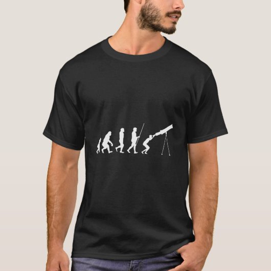 おもしろい望遠鏡の進化の天文学者ギフト天文台 Tシャツ (正面)