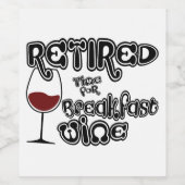 おもしろい朝退職した食ワインの時間 ワインラベル (シングルラベル)