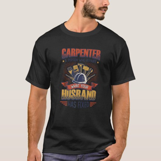 おもしろい木工大工プレミアム_2 Tシャツ (正面)