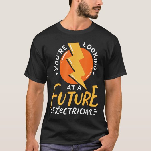 おもしろい未来の電気技師 電気技師 Tシャツ (正面)