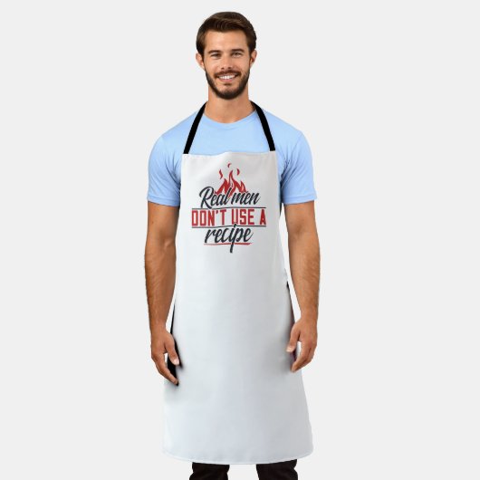 おもしろい本当の男のBBQレシピ エプロン (着用した状態)