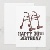 おもしろい杖で30歳の誕生日をお祝いしよう 招待状 (正面/裏面)