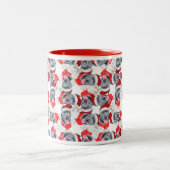 おもしろい杖コルソのクリスマスパターン ツートーンマグカップ (中央)