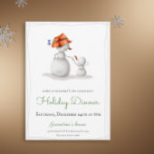 おもしろい来へおばあちゃんの雪だるまクリスマスホリデー 招待状