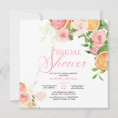 おもしろい柑橘類テーマフルーツフローラブライダルシャワー 招待状 (正面)