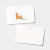 おもしろい柴犬ドッグヨガポーズの誕生日プレゼント バッジ (表裏)