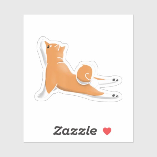 おもしろい柴犬犬ヨガポーズバースデーギフト シール (シート)