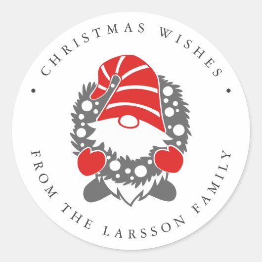 おもしろい格言とガーランドフェスティバルクリスマス ラウンドシール (正面)