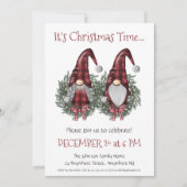 おもしろい格言とレッドグリーンリースクリスマスパーティー 招待状 (正面)