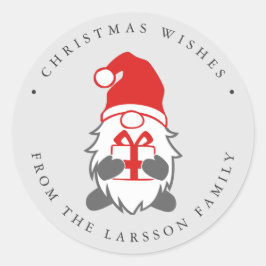 おもしろい格言とPresentとSanta hat Gray ラウンドシール