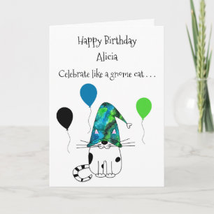 おもしろい格言猫とバルーン誕生日グリーティングカード カード