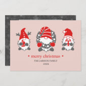 おもしろい格言 |ピンクのクリスマスの休日の写真 シーズンカード (正面/裏面)