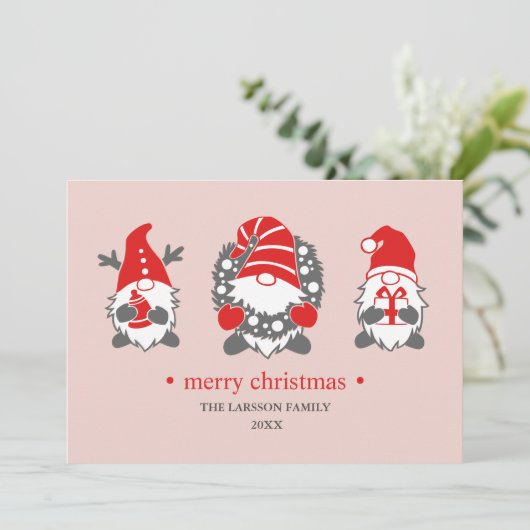 おもしろい格言 |ピンクのクリスマスの休日の写真 シーズンカード (スタンド正面)