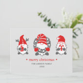 おもしろい格言 |灰色のクリスマスホリデーズフォト シーズンカード (スタンド正面)