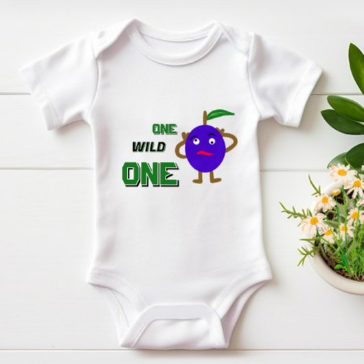 おもしろい梅 ベビーボディスーツ