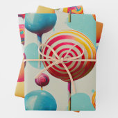 おもしろい棒つきキャンデーとオールデイズキャンディーレーン ラッピングペーパーシート (インサイチュ)