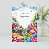 おもしろい棒つきキャンデーキャンディランド誕生日 サンキューカード (スタンド正面)