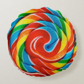 おもしろい棒つきキャンデーパターン丸装飾用クッション ラウンドクッション (裏面)