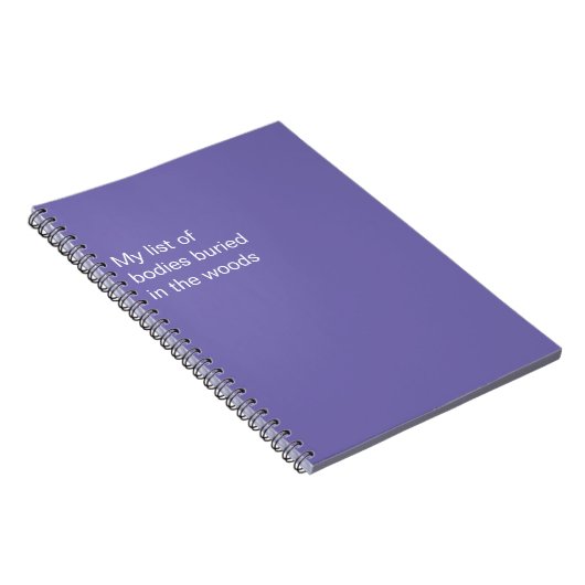 おもしろい森に埋もれた体のリスト ノートブック (右側)