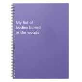 おもしろい森に埋もれた体のリスト ノートブック (正面)