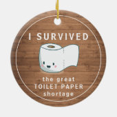 おもしろい検生き延びトイレ紙 セラミックオーナメント (裏面)