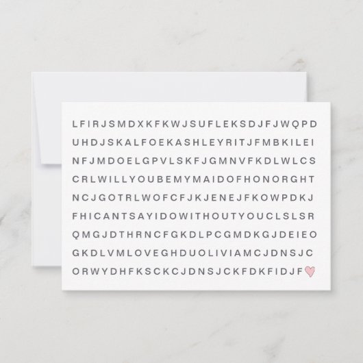 おもしろい検索ピンクのハートは私のメイド・オブ・オーナー（花嫁付き添い人） 招待状 (正面)