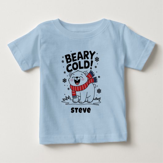 おもしろい極寒クリスマス ベビーTシャツ (正面)