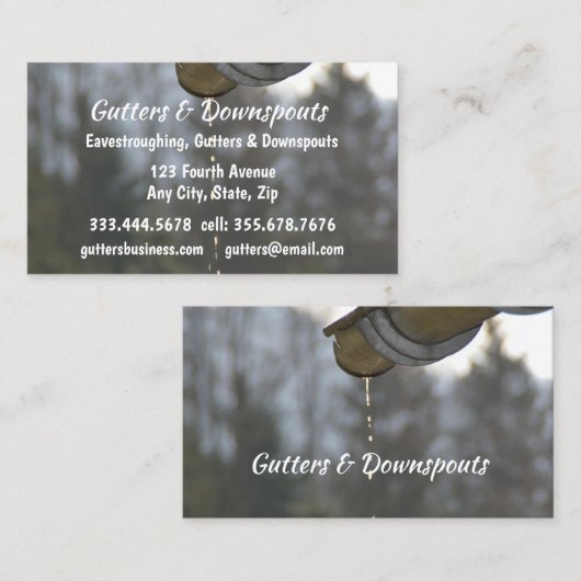 おもしろい樋、ダウンスプートイーストラウジング 名刺 (正面/裏面)