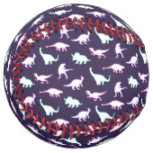 おもしろい模様ネオン色dino漫画恐竜 ソフトボール (正面左)