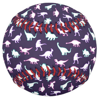 おもしろい模様ネオン色dino漫画恐竜 ソフトボール