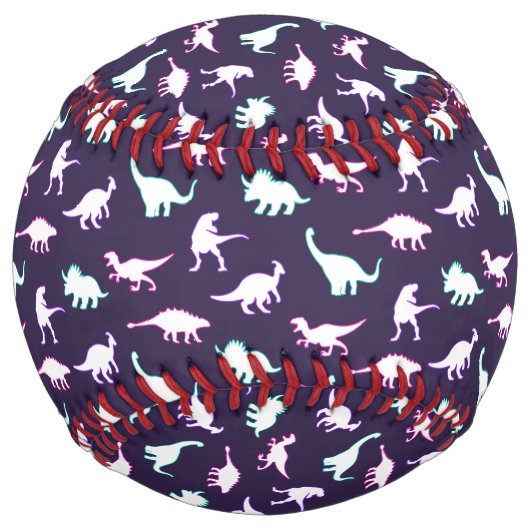 おもしろい模様ネオン色dino漫画恐竜 ソフトボール (正面)