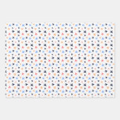 おもしろい機旅行パターンフラット ラッピングペーパーシート (正面2)