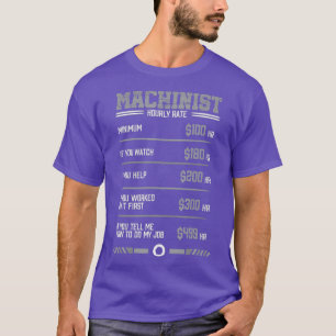 おもしろい機械工の時給 Tシャツ