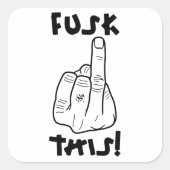 おもしろい欲求不満表現（偽の爆弾） v1 スクエアシール (正面)