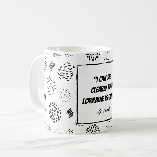 おもしろい歌詞80年代スタイル コーヒーマグカップ (正面左)