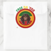 おもしろい正方形ステッカー「FREE DA 'ERB」 スクエアシール (バッグ)