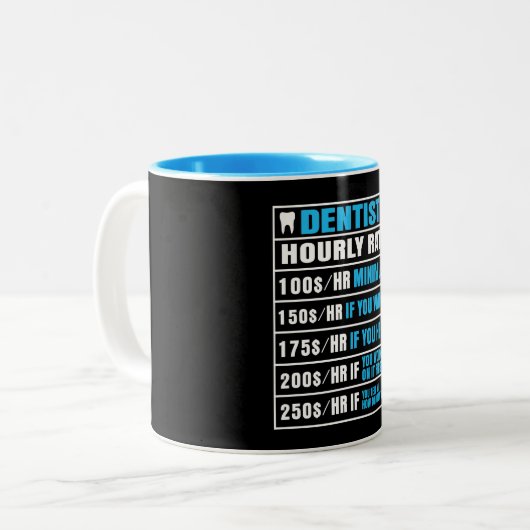 おもしろい歯科の時給マグ ツートーンマグカップ (正面左)