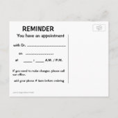 おもしろい歯科アポイントメントのアラーム ポストカード (裏面)