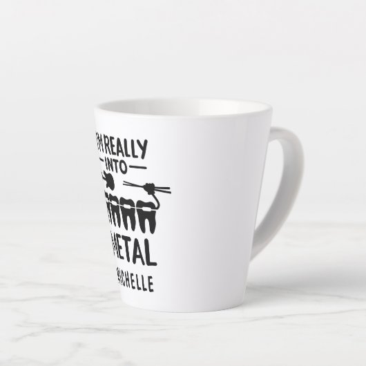 おもしろい歯科矯正医パーソナライズされたプロフェッショナル名 カフェラテマグ (右アングル)