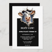 おもしろい歳の誕生日を祝う 招待状 (正面/裏面)