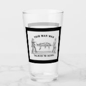 「おもしろい死に語り合う」ヴィンテージ内向者マンズ タンブラーグラス (正面)