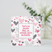 おもしろい母のお気に入りのハートパターン カード (スタンド正面)