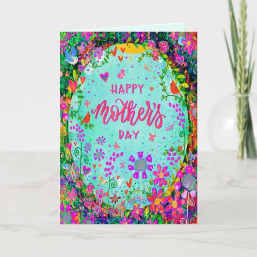 おもしろい母の日お洒落フローラ カード (正面)