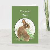 おもしろい母の日すべての耳かわいいバニーウサギ カード (正面)