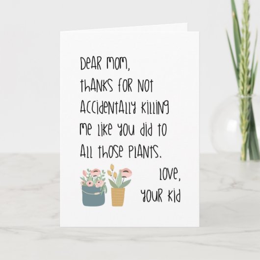 おもしろい母の日最高の記の母は常にフローラ カード (正面)