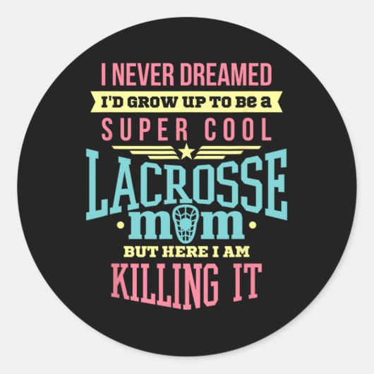 おもしろい母への贈り物 – すごいクールラクロス母Shir ラウンドシール (正面)