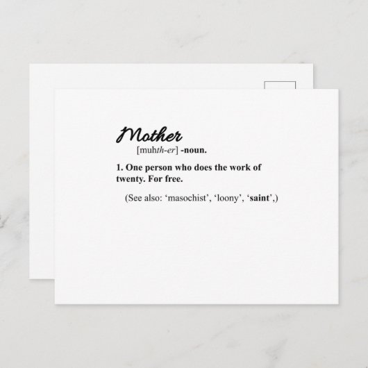 おもしろい母親の名言 母の日おめでとう ママ クールママ ポストカード (正面/裏面)