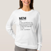おもしろい母親の定義 皮肉屋で機転がある母の日 Tシャツ (正面)